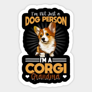 Dog Grandmother Corgi Grandma Dog Lover Sticker